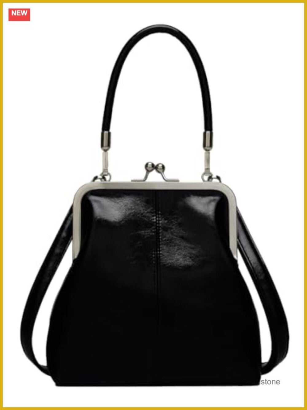 PU Leather Kiss Lock Crossbody Bag Hobo Shoulder Purse Tote - Picture 1 of 6